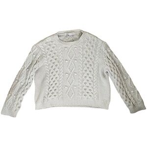 ZARA Cable Knit Fisherman Cropped Chunky Sweater